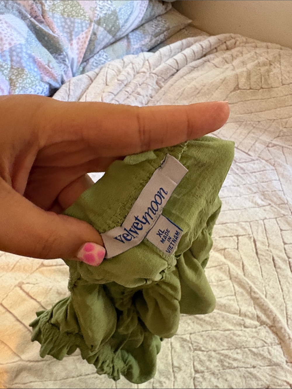 Women's Olive Green Ruched Peplum Tank Top - Picture 3 of 3